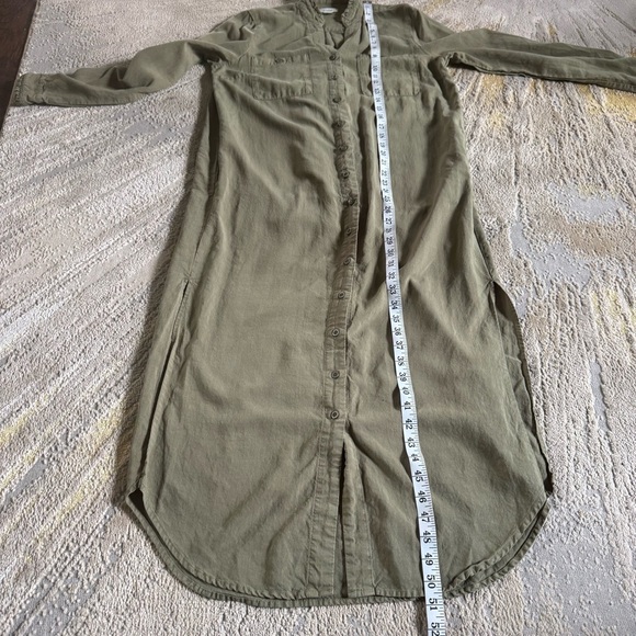 Sundance Adrienne maxi long midi Shirt Dress Olive Green button front small - Picture 8 of 12